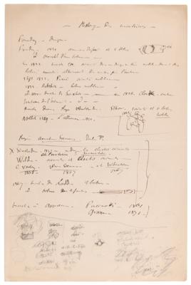 Lot #254 Henri Becquerel Handwritten Scientific Document, Listing Famed Physicists, Inventors, and Their Discoveries - Image 1