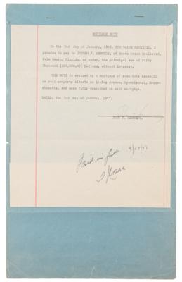 Lot #39 John F. Kennedy 1957 Hyannisport Signed Mortgage Note to Father Joe Sr. - Image 2
