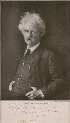 Lot #583 Samuel L. Clemens Signed Photograph as "Mark Twain" (1905) - Image 1