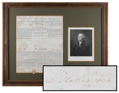 Lot #61 George Washington Document Signed as