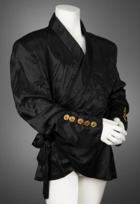 Lot #5293 Prince's Stage-Worn Black Silk PJ Robe