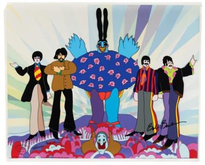 Lot #5036 George Martin Signed Hand-Painted Commemorative 'Yellow Submarine' Cel - Image 2