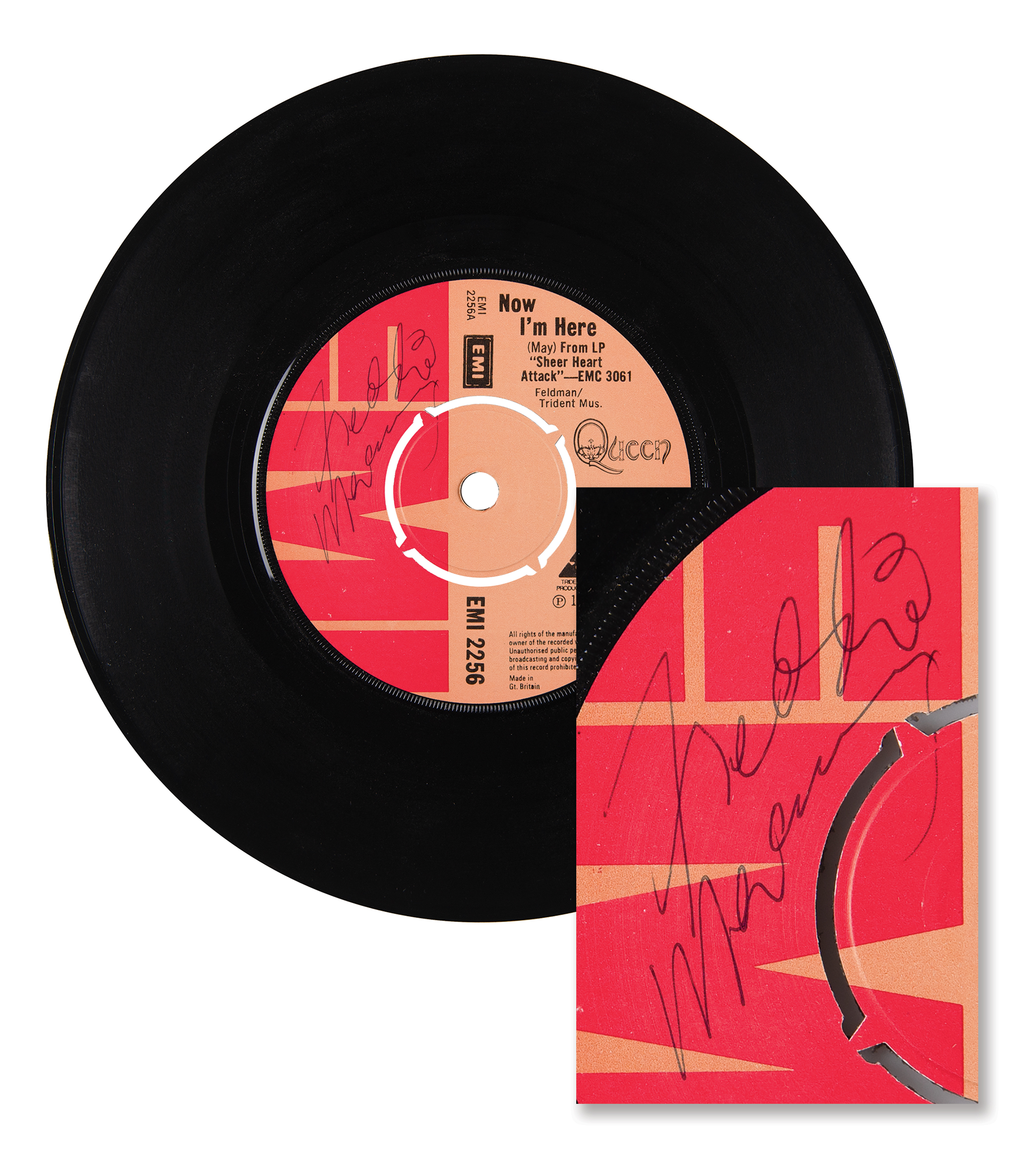 Lot #5116 Freddie Mercury Signed 45 RPM Record -