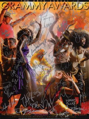 Lot #5326 Grammy Awards Multi-Signed Poster with