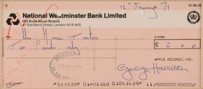 Lot #5022 George Harrison Signed Check - Image 2
