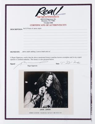 Lot #5138 Janis Joplin Exceedingly Rare Signed Photograph - Image 4