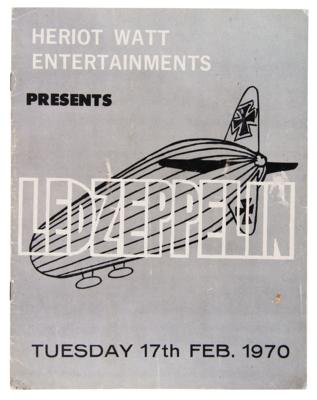 Lot #5106 Led Zeppelin 1970 Edinburgh Concert Program and Ticket (Usher Hall) - Image 1