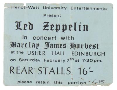 Lot #5106 Led Zeppelin 1970 Edinburgh Concert Program and Ticket (Usher Hall) - Image 5