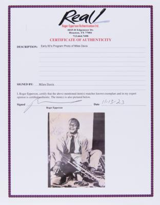 Lot #5120 Miles Davis Signed Photograph - From the Collection of Rolling Stones Drummer Charlie Watts - Image 4