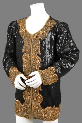 Lot #5296 Prince's Personally-Worn Black-and-Gold Sequined Shirt - Image 1