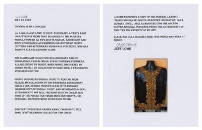 Lot #5296 Prince's Personally-Worn Black-and-Gold Sequined Shirt - Image 5