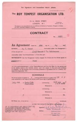 Lot #5034 Brian Epstein Document Signed - Performance Contract for Cliff Bennett and the Rebel Rousers - Image 1