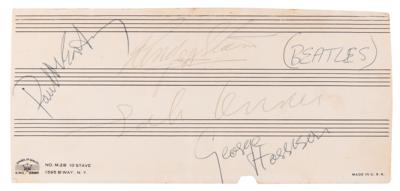 Lot #5020 John Lennon and Ringo Starr Signatures - Obtained After the Beatles’ Historic Debut on The Ed Sullivan Show (February 9, 1964) - Image 1