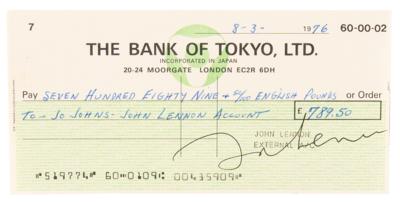 Lot #5015 John Lennon Rare Signed 'Bank of Tokyo'