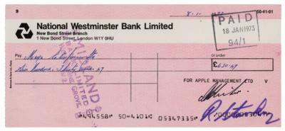 Lot #5060 Ringo Starr Signed 'Apple Management Ltd.' Check - Image 1