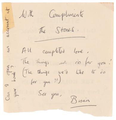 Lot #5079 Brian Jones Autograph Letter Signed, Sent to the First Secretary of the Rolling Stones Fan Club - Image 1