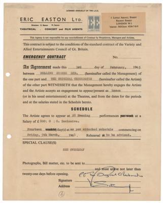 Lot #5086 Rolling Stones and Checkmates 1965 UK Tour Performance Contract - Image 1