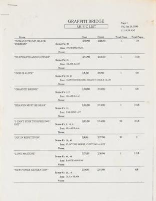 Lot #5259 Prince Graffiti Bridge Fourth Draft Script with (30+) Lyric Sheets and Related Production Documents - Image 10