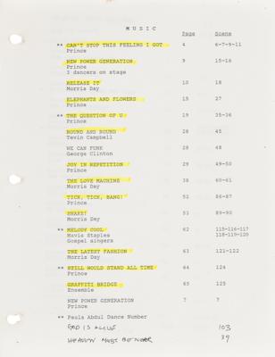 Lot #5259 Prince Graffiti Bridge Fourth Draft Script with (30+) Lyric Sheets and Related Production Documents - Image 6