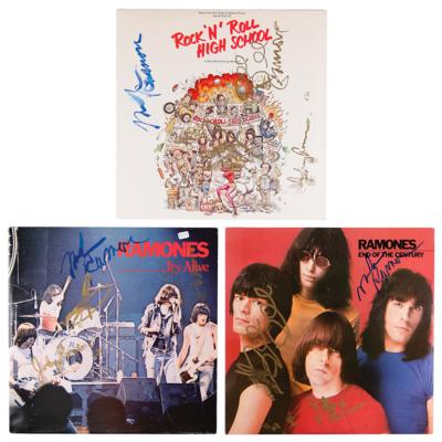 Lot #5211 Ramones (3) Signed Albums - End of the Century, It's Alive, Rock ‘N’ Roll High School - Image 1