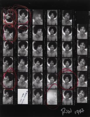 Lot #5275 Prince Original ‘Minneapolis 1977’ Contact Sheet Proof (Roll 13) - From the Collection of Photographer Robert Whitman - Image 1