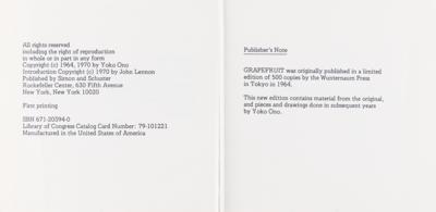 Lot #5019 John Lennon and Yoko Ono Signed Book - Grapefruit - Image 6