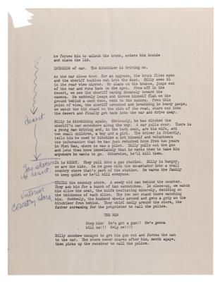 Lot #5099 Jim Morrison Original Script for 'The Hitchiker' - Image 6