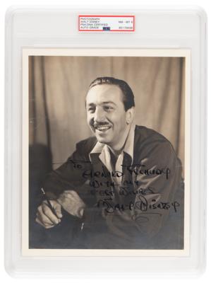 Lot #587 Walt Disney Signed Photograph - PSA NM-MT