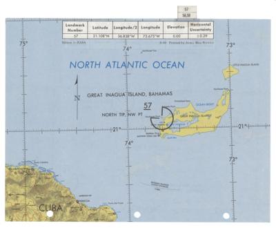 Lot #547 Apollo 9 Landmark Map Checklist Page [Attested as Flown by Richard Garner] - Image 1