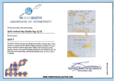 Lot #547 Apollo 9 Landmark Map Checklist Page [Attested as Flown by Richard Garner] - Image 3