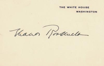 Lot #145 Eleanor Roosevelt Signed White House Card