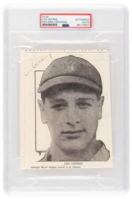 Lot #870 Lou Gehrig Signed Program Photograph