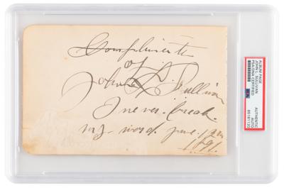 Lot #872 John L. Sullivan Signature - I never