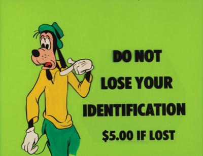 Lot #597 Goofy hand-painted cel from a Disney