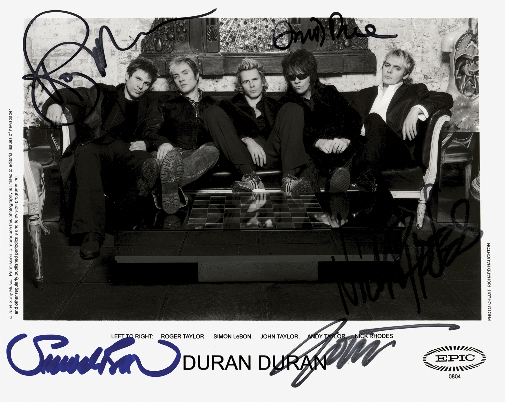 Lot #672 Duran Duran Signed Photograph - Image 1