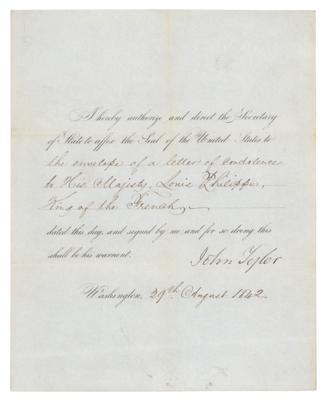 Lot #164 John Tyler Document Signed as President - Image 1