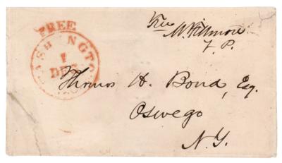 Lot #74 Millard Fillmore Signed Free Frank as Vice President - Image 1