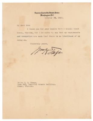 Lot #154 William H. Taft Typed Letter Signed as Chief Justice - Image 1