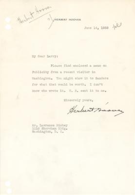 Lot #97 Herbert Hoover (3) Typed Letters Signed - Image 2