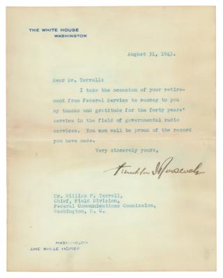 Lot #148 Franklin D. Roosevelt Typed Letter Signed