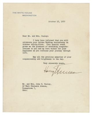 Lot #158 Harry S. Truman Typed Letter Signed as President - Image 1