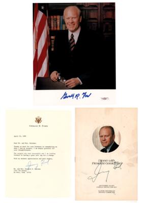 Lot #78 Gerald Ford (3) Signed Items - Typed Letter, Photograph, and Program - Image 1