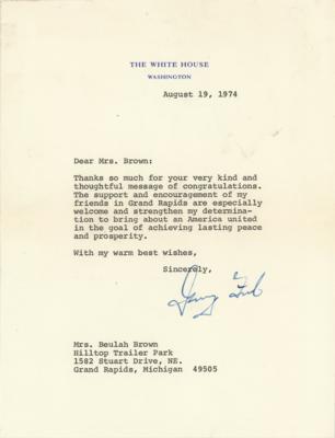 Lot #79 Gerald Ford Typed Letter Signed as President - Image 1