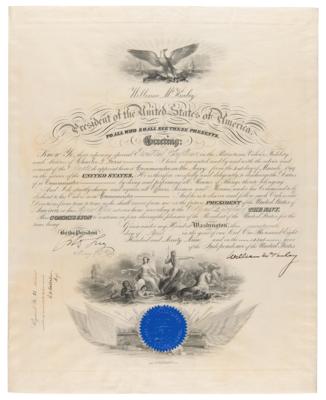 Lot #120 William McKinley Document Signed as President - Appointing a Commander in the Navy - Image 1