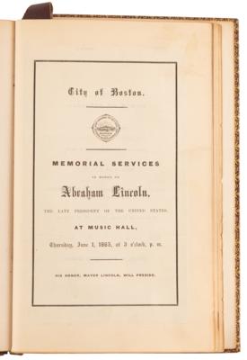 Lot #111 Abraham Lincoln: Eulogy by Charles Sumner, Extra-Illustrated with Tickets, Program, and Letters - Image 9