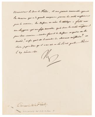 Lot #417 Napoleon Letter Signed, Requesting Tools