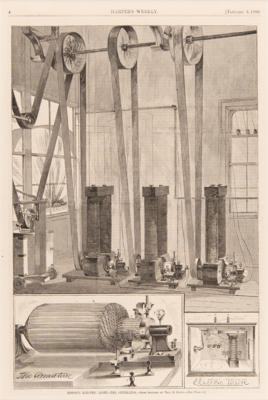 Lot #274 Thomas Edison: Electric Light Generator Print from Harper's Weekly - Image 1