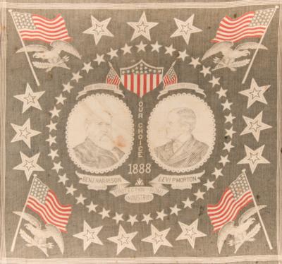 Lot #94 Benjamin Harrison and Levi P. Morton 1888 Campaign Bandana - Image 2