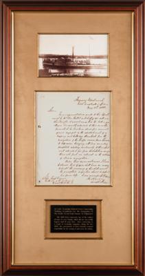 Lot #350 US Treasury Department Letter on Early Steamship Navigation (1840) - Image 1