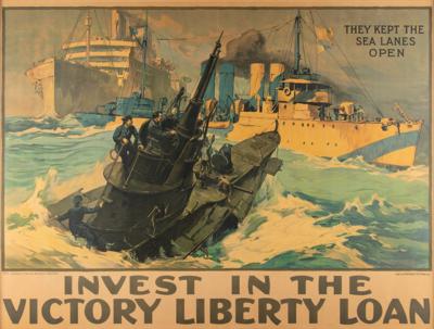 Lot #476 World War I Poster: 'They Kept the Sea Lanes Open' by L. A. Shafer - Image 1